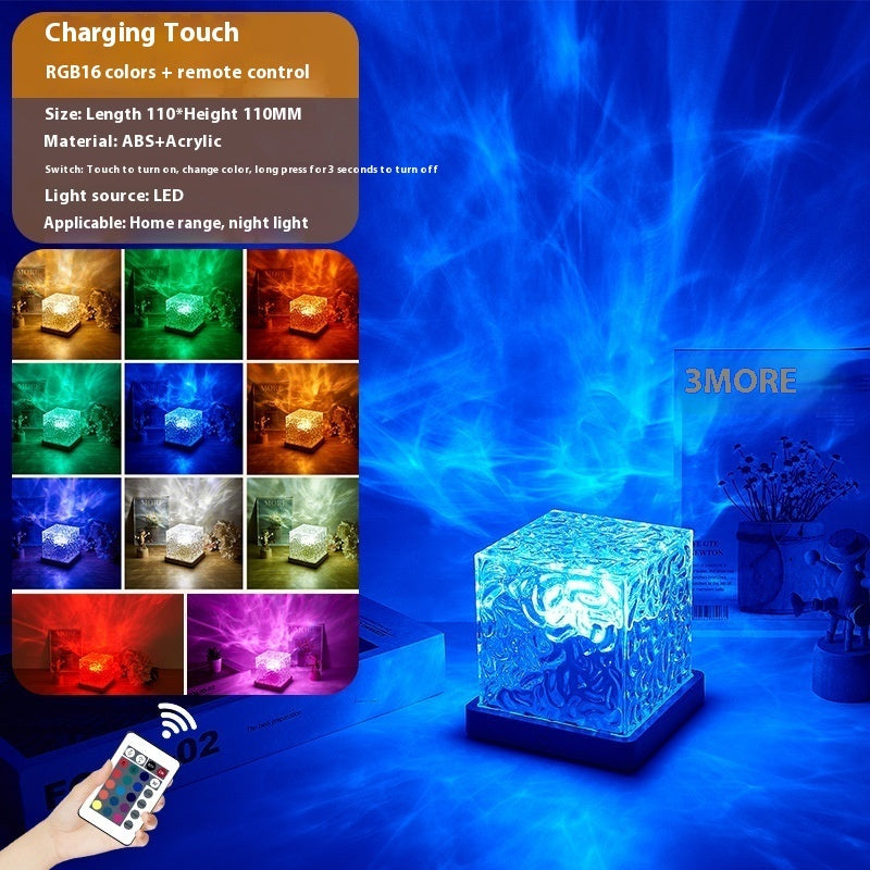 16-color LED water ripple projection lamp with remote control