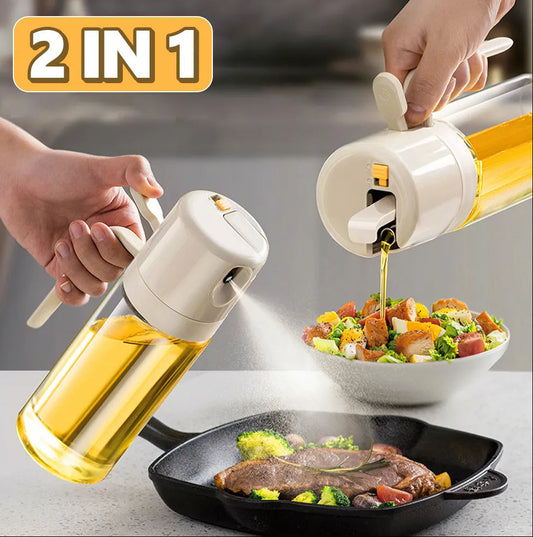 2-in-1 olive oil sprayer and pour bottle for cooking
