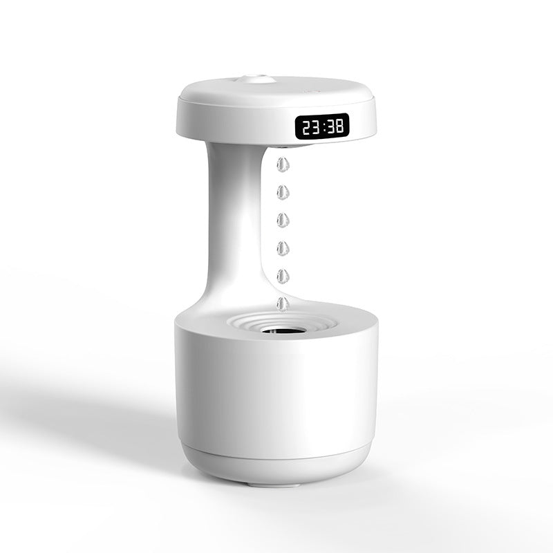 Anti-gravity cool mist humidifier with floating water drop effect