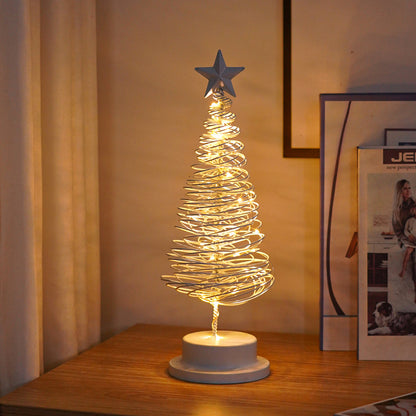 Battery-operated Christmas table light with spiral design