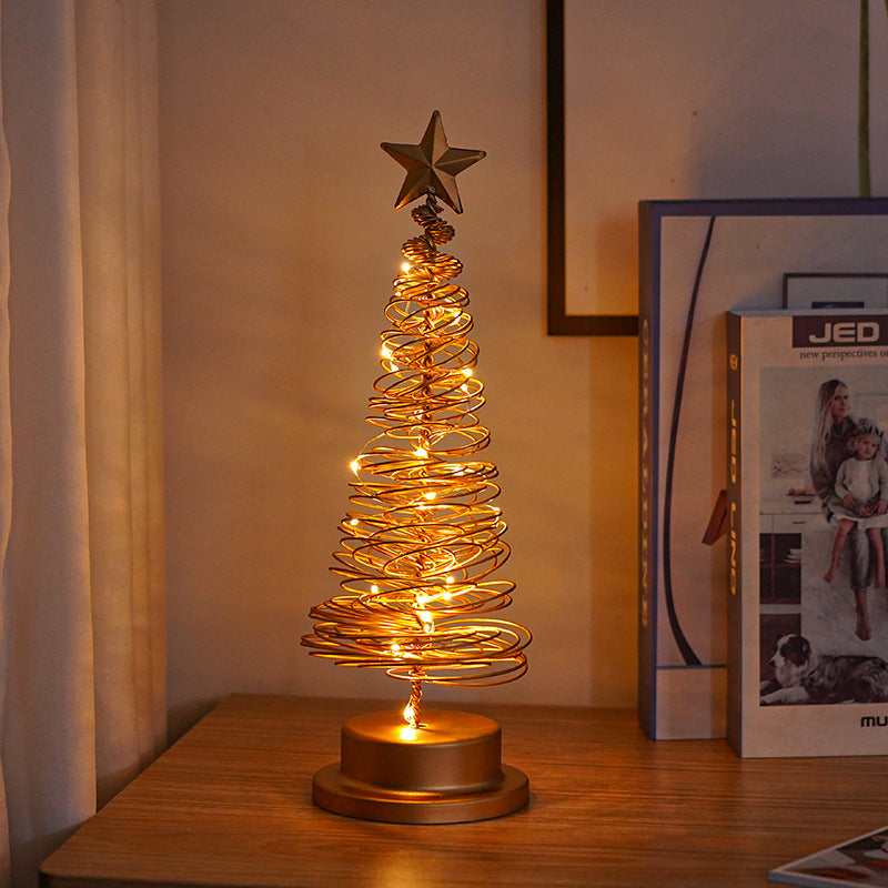 Decorative metal Christmas tree lamp for holiday home décor