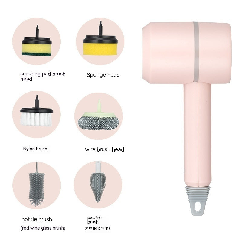 USB rechargeable cordless cleaning brush for kitchen sink cleaning