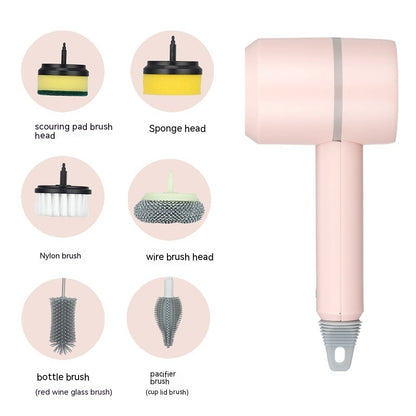 USB rechargeable cordless cleaning brush for kitchen sink cleaning