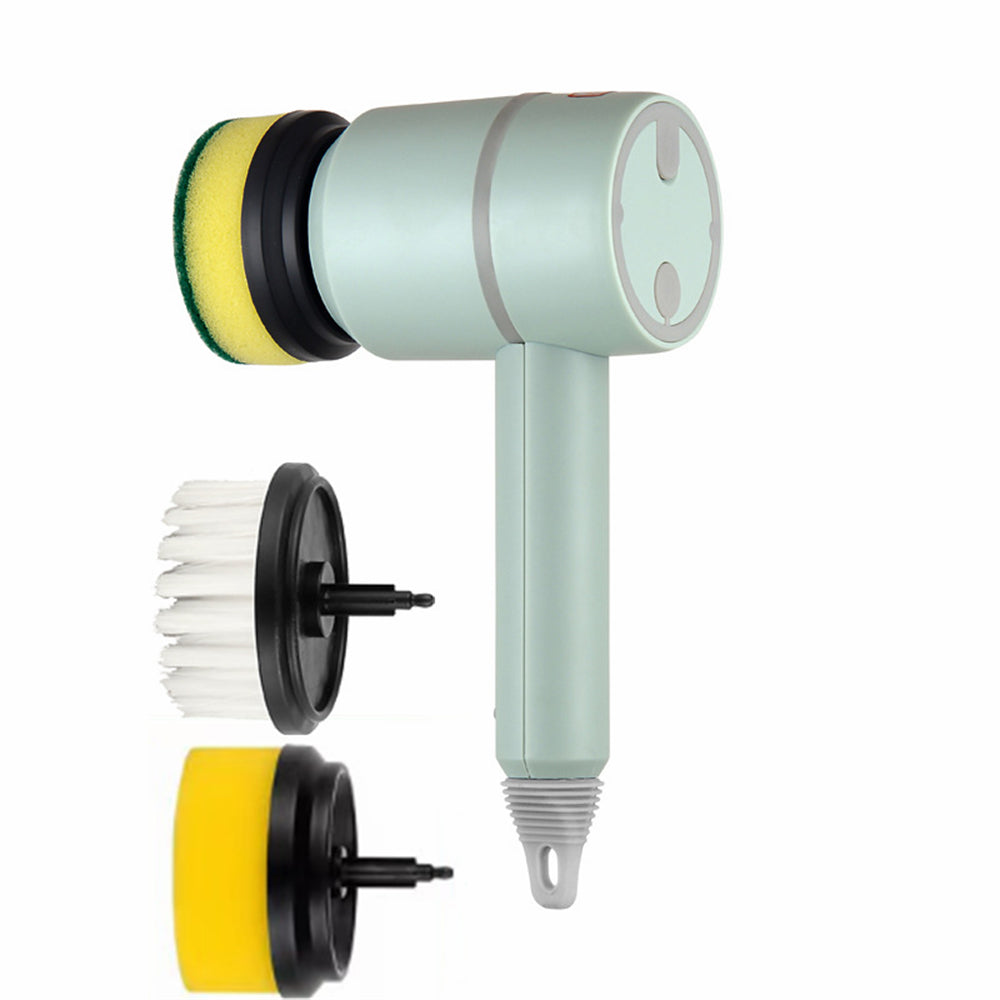 USB rechargeable electric cleaning brush with interchangeable brush heads