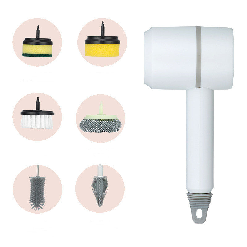 Handheld electric scrub brush with interchangeable brush heads