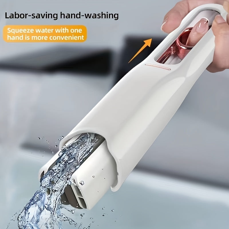 Portable mop cleaning a glass window with ease
