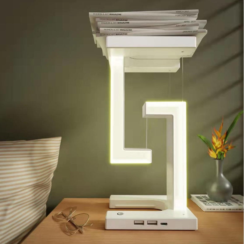 Wireless charging LED table lamp for bedside use