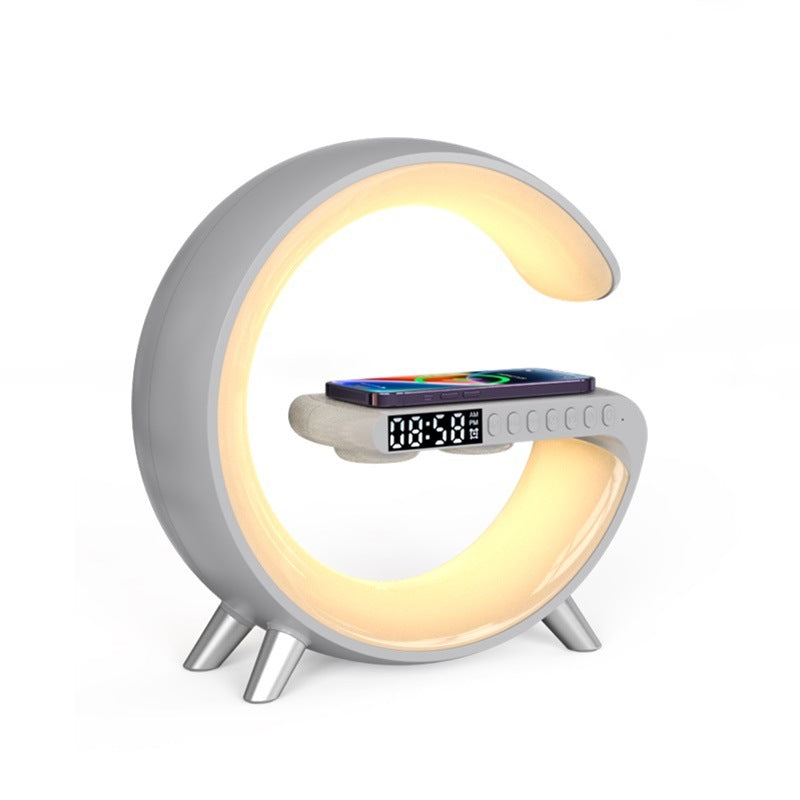 Smart LED bedside lamp with wireless charging and Bluetooth speaker