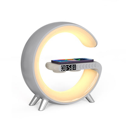 Smart LED bedside lamp with wireless charging and Bluetooth speaker