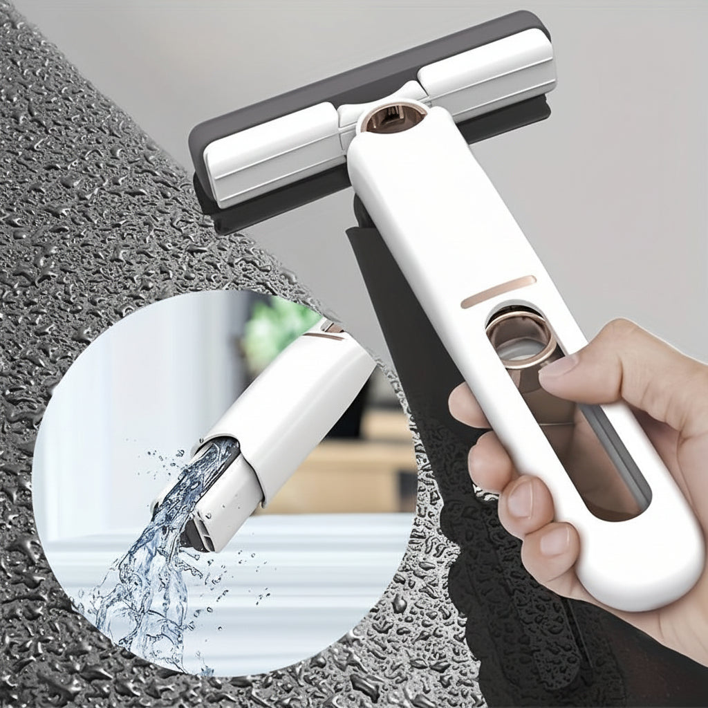 Portable self-squeeze mini mop with absorbent sponge head
