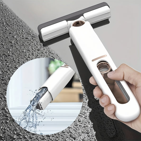 Portable self-squeeze mini mop with absorbent sponge head