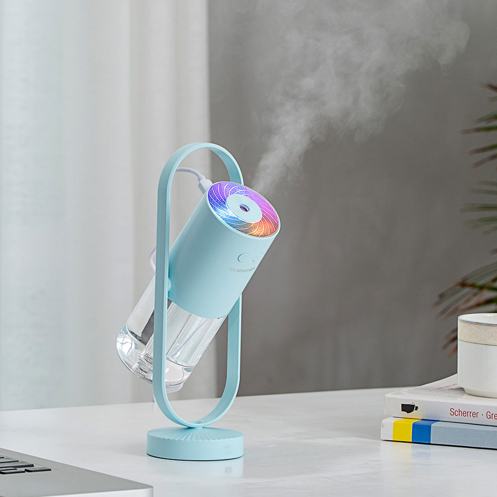 Mini USB humidifier with ambient projection lighting
