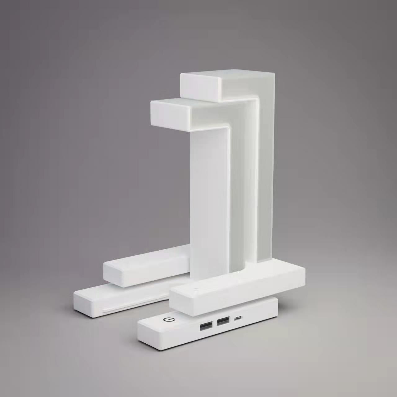 Minimalist LED reading lamp with floating balance design