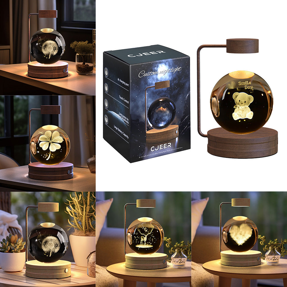 USB-powered crystal ball bedside light